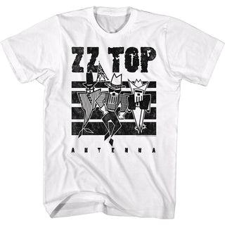 ZZ Top-Antenna 2-White Adult S/S Tshirt - Coastline Mall
