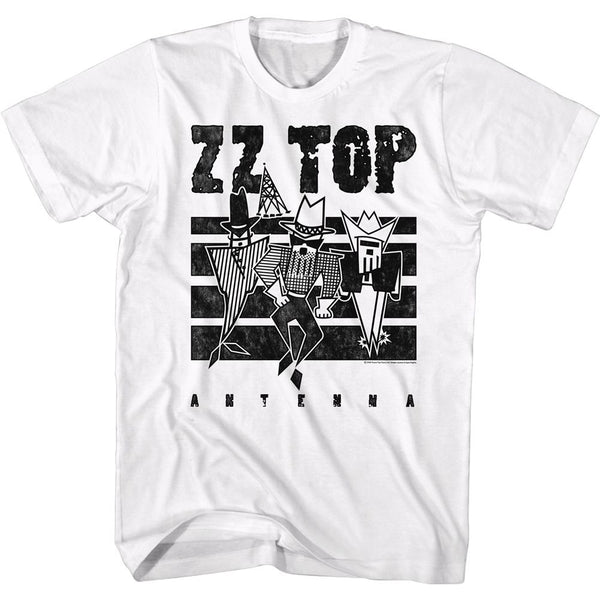 ZZ Top-Antenna 2-White Adult S/S Tshirt - Coastline Mall