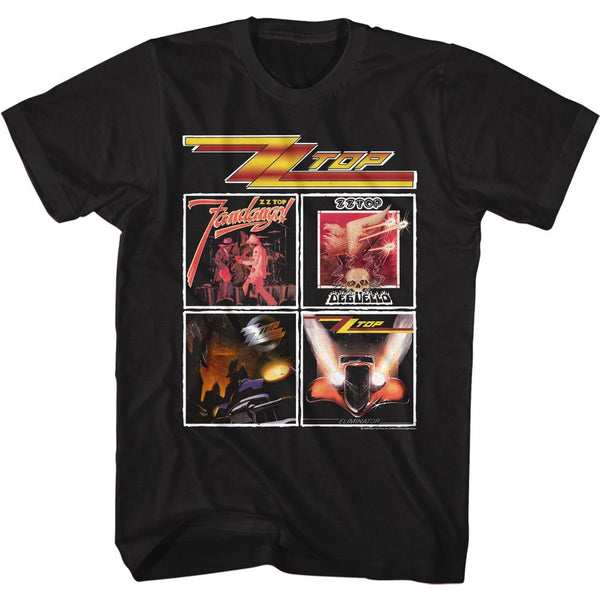 ZZ Top-Top Albums-Black Adult S/S Tshirt - Coastline Mall