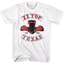 ZZ Top - ZZ Top Texas Logo White Adult Short Sleeve T-Shirt tee - Coastline Mall